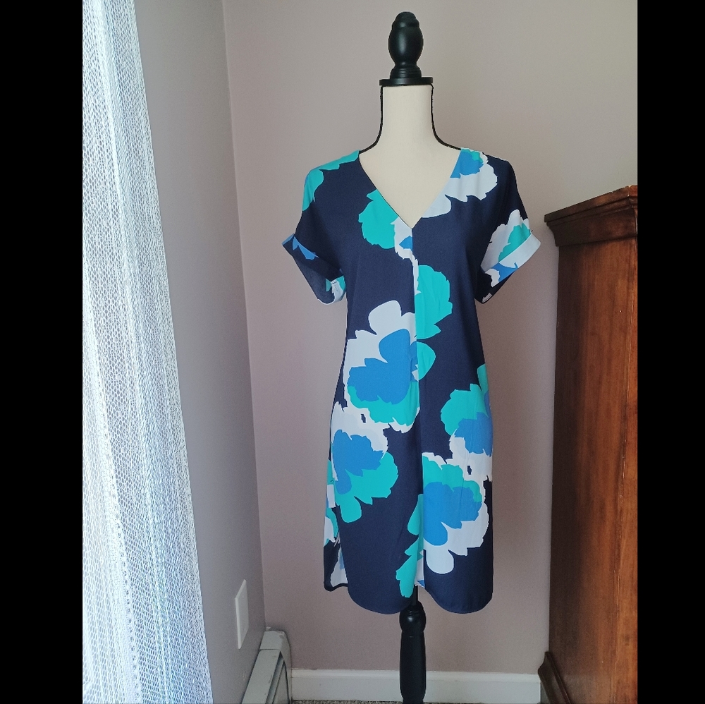 a new day Navy Floral High Low Dress
